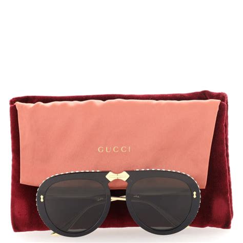 gucci embellished aviator sunglasses|Gucci foldable aviator sunglasses.